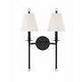 4_Crystorama Riverdale 14 1/2"H Black Forged 2-Light Wall Sconce more views