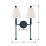 5_Crystorama Riverdale 14 1/2"H Black Forged 2-Light Wall Sconce more views