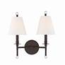 3_Crystorama Riverdale 14 1/2"H Dark Bronze 2-Light Wall Sconce more views