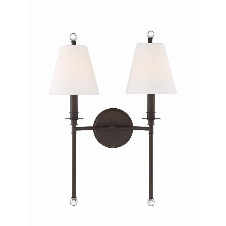 Image 4 Crystorama Riverdale 14 1/2"H Dark Bronze 2-Light Wall Sconce more views