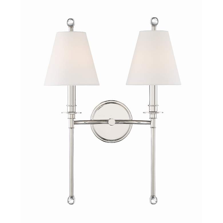 Image 4 Crystorama Riverdale 14 1/2"H Polished Nickel 2-Light Wall Sconce more views