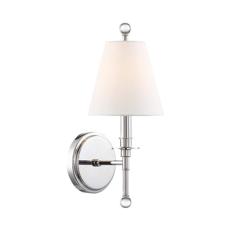 Image 3 Crystorama Riverdale 14 1/2"H Polished Nickel Wall Sconce more views