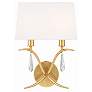1_Crystorama Rollins 14" High Antique Gold 2-Light Wall Sconce