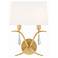 Crystorama Rollins 14" High Antique Gold 2-Light Wall Sconce