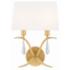 Crystorama Rollins 14" High Antique Gold 2-Light Wall Sconce