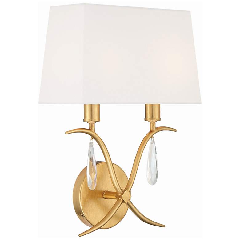 Image 3 Crystorama Rollins 14" High Antique Gold 2-Light Wall Sconce more views