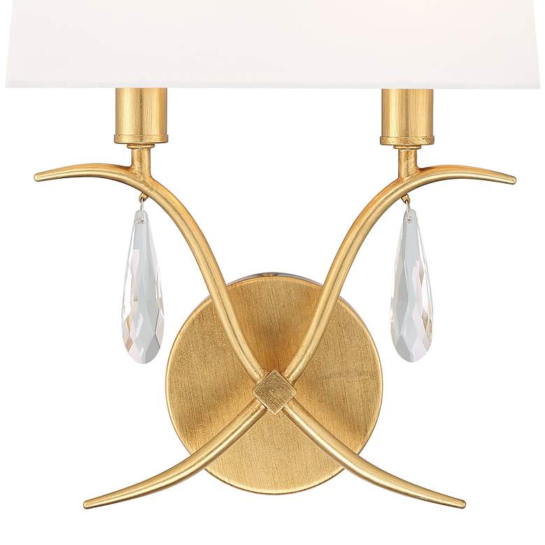 Image 5 Crystorama Rollins 14" High Antique Gold 2-Light Wall Sconce more views