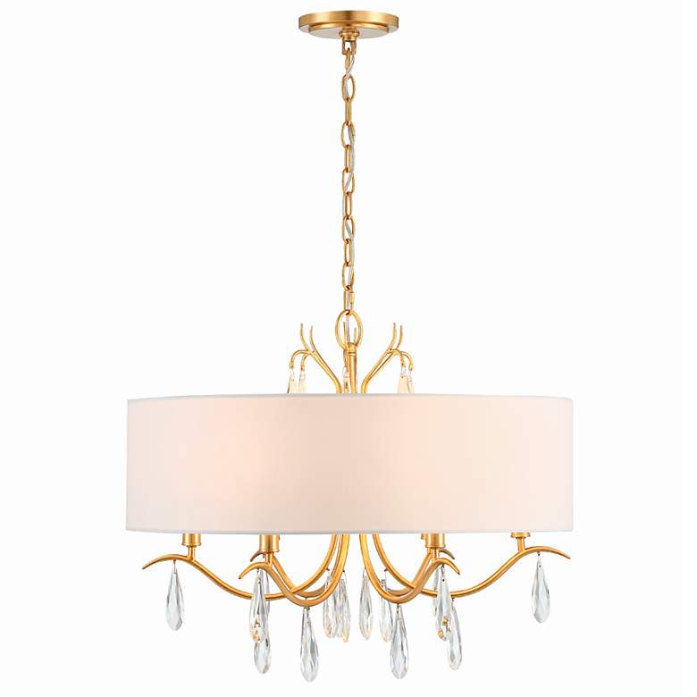Image 2 Crystorama Rollins 24"W Antique Gold 4-Light Drum Chandelier