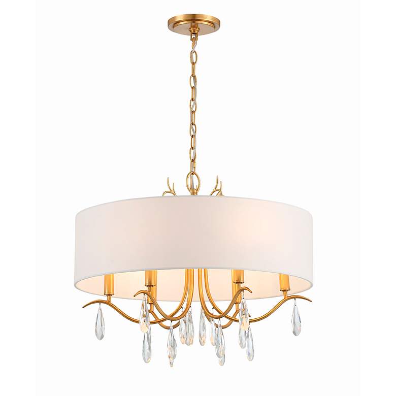 Image 3 Crystorama Rollins 24"W Antique Gold 4-Light Drum Chandelier more views