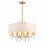 3_Crystorama Rollins 24"W Antique Gold 4-Light Drum Chandelier more views