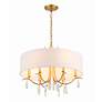 5_Crystorama Rollins 24"W Antique Gold 4-Light Drum Chandelier more views