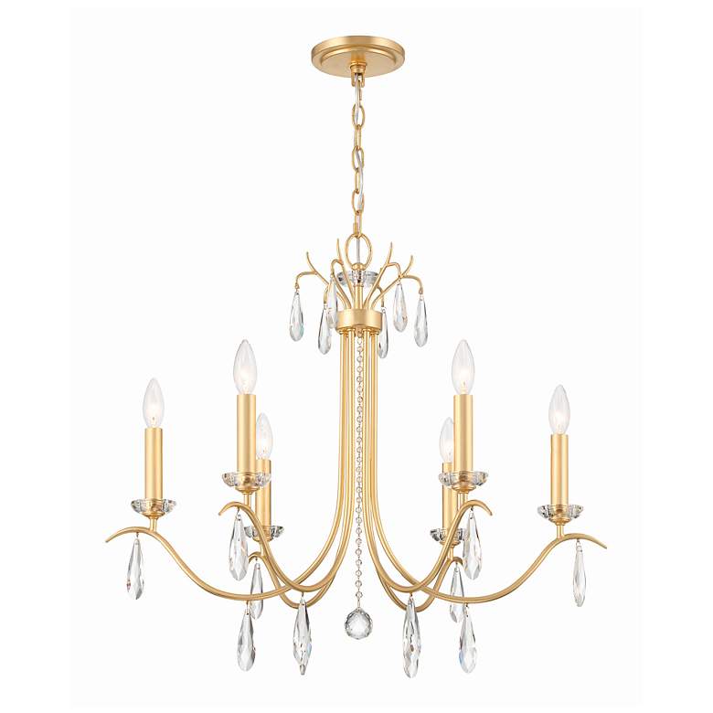 Image 3 Crystorama Rollins 28" Wide Antique Gold 6-Light Chandelier