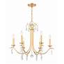 3_Crystorama Rollins 28" Wide Antique Gold 6-Light Chandelier