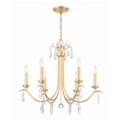 Crystorama Rollins 28" Wide Antique Gold 6-Light Chandelier