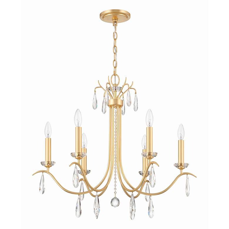Image 4 Crystorama Rollins 28" Wide Antique Gold 6-Light Chandelier more views