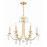 4_Crystorama Rollins 28" Wide Antique Gold 6-Light Chandelier more views