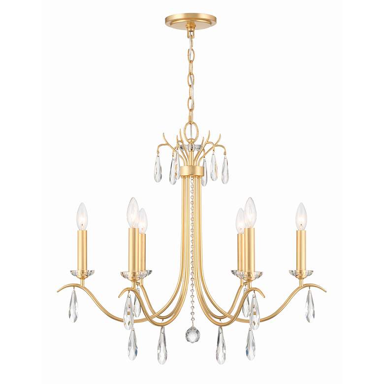 Image 5 Crystorama Rollins 28" Wide Antique Gold 6-Light Chandelier more views