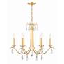 5_Crystorama Rollins 28" Wide Antique Gold 6-Light Chandelier more views