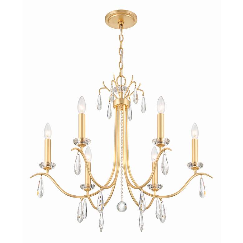 Image 6 Crystorama Rollins 28" Wide Antique Gold 6-Light Chandelier more views