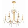 6_Crystorama Rollins 28" Wide Antique Gold 6-Light Chandelier more views