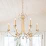7_Crystorama Rollins 28" Wide Antique Gold 6-Light Chandelier more views