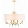 1_Crystorama Rollins 32" Wide 8-Light Antique Gold Shade Chandelier