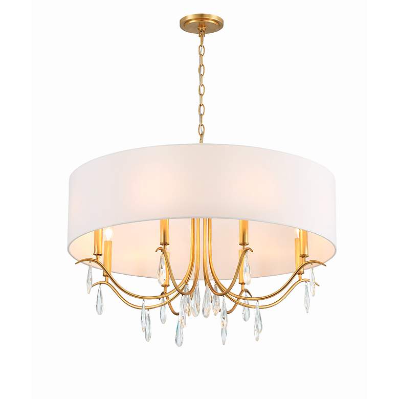 Image 4 Crystorama Rollins 32" Wide 8-Light Antique Gold Shade Chandelier more views