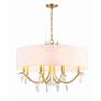 5_Crystorama Rollins 32" Wide 8-Light Antique Gold Shade Chandelier more views