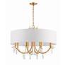 6_Crystorama Rollins 32" Wide 8-Light Antique Gold Shade Chandelier more views