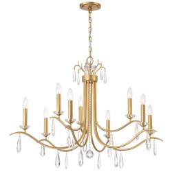 Crystorama Rollins 40" Wide Antique Gold 9-Light Chandelier