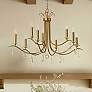 1_Crystorama Rollins 40" Wide Antique Gold 9-Light Chandelier