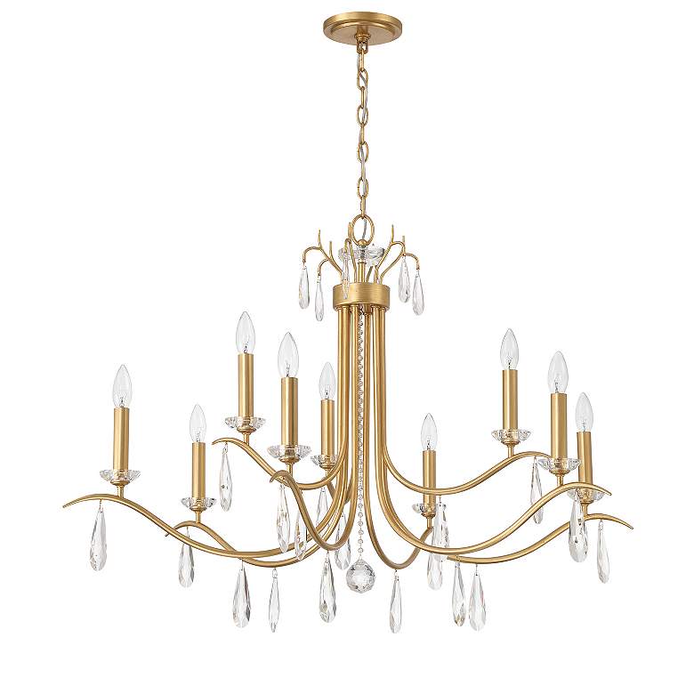 Image 3 Crystorama Rollins 40" Wide Antique Gold 9-Light Chandelier more views