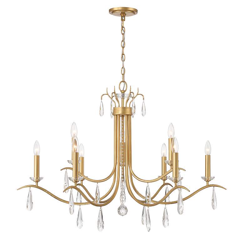 Image 4 Crystorama Rollins 40" Wide Antique Gold 9-Light Chandelier more views