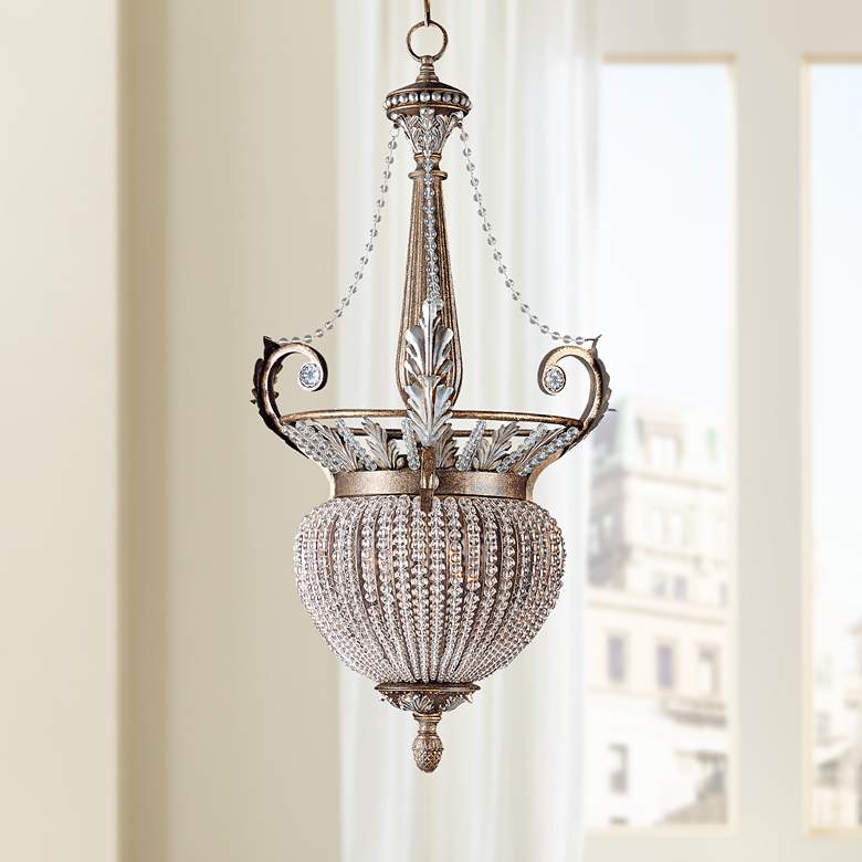Image 1 Crystorama Roosevelt Collection Patina19" Wide Pendant Light