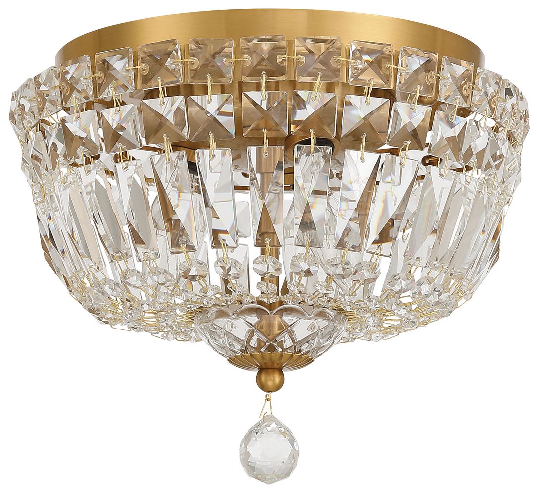 Thumbnail2 of Crystorama Roslyn 10'' Aged Brass Flush Mount more views