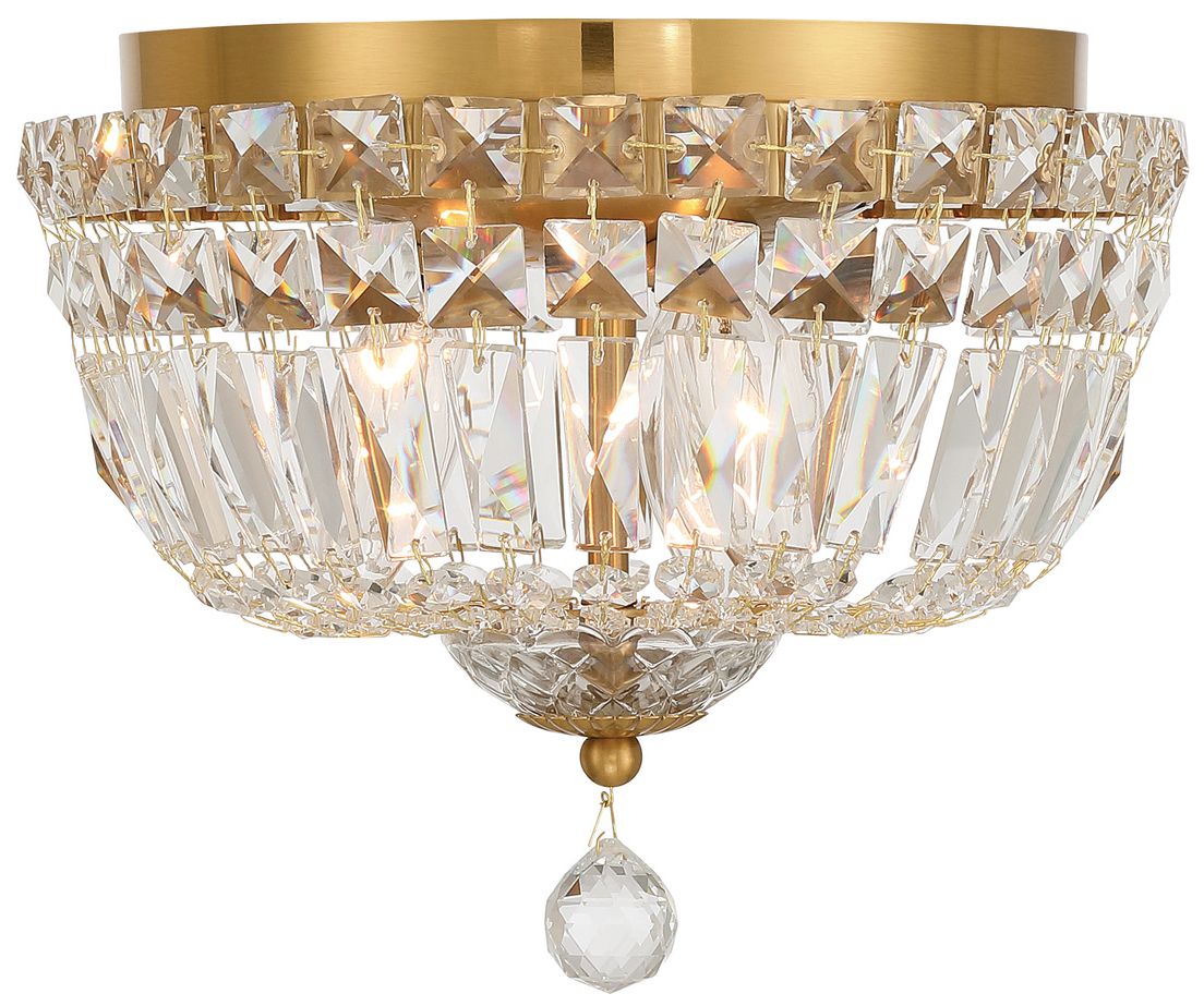 Thumbnail3 of Crystorama Roslyn 10'' Aged Brass Flush Mount more views