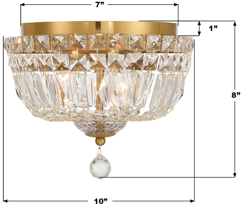 Crystorama Roslyn 10'' Aged Brass Flush Mount