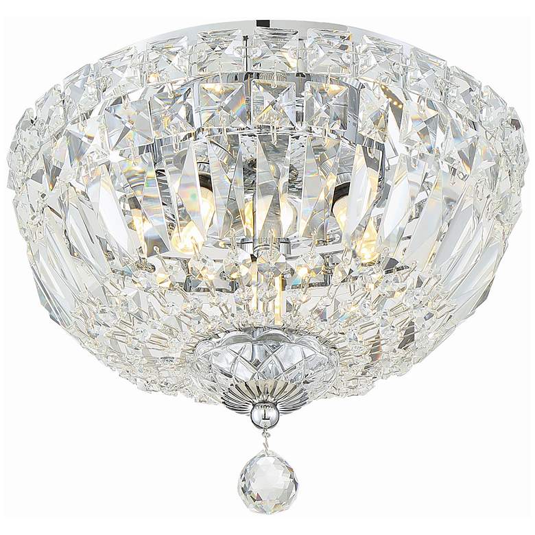 Image 1 Crystorama Roslyn 10" Wide Chrome Crystal Ceiling Light