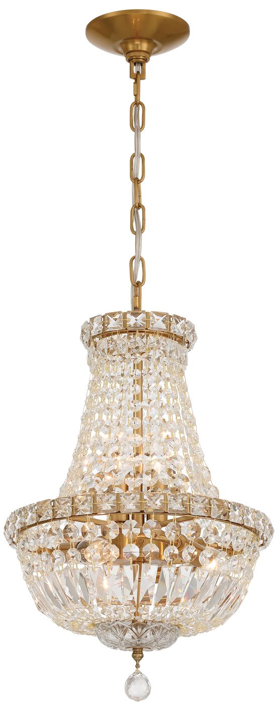 Crystorama Roslyn 12'' Aged Brass Chandelier