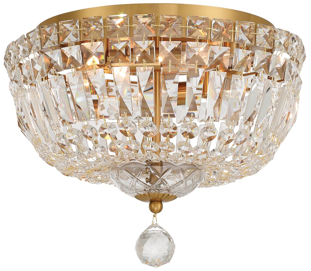 Crystorama Roslyn 12'' Aged Brass Flush Mount