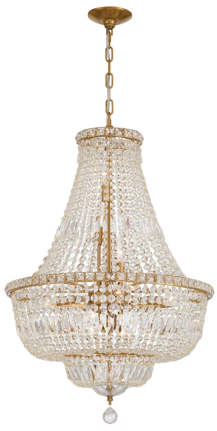 Crystorama Roslyn 22'' Aged Brass Chandelier