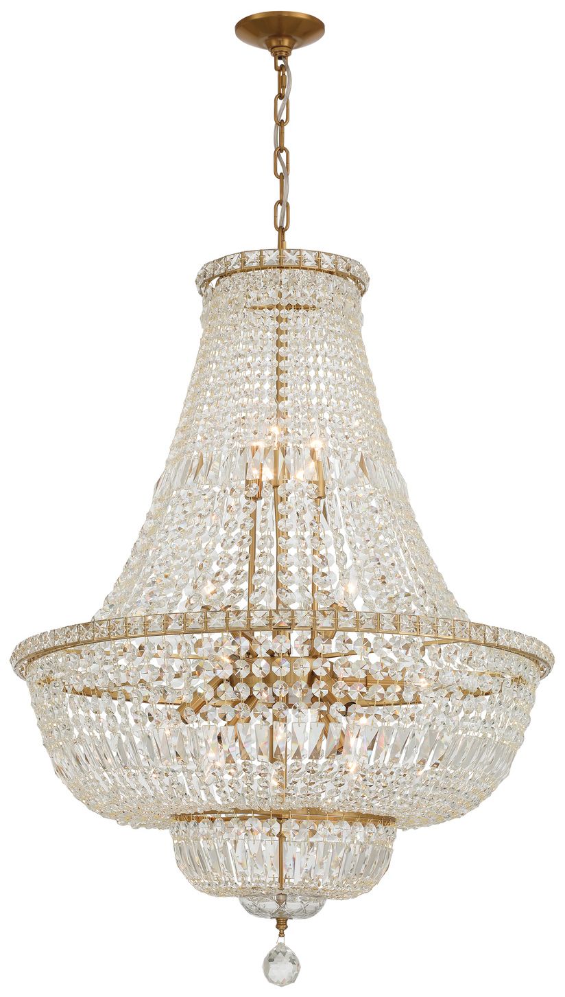 Crystorama Roslyn 28'' Aged Brass Chandelier