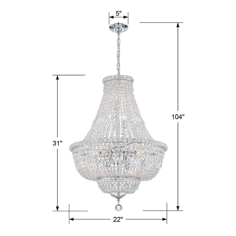 Crystorama Rosyln 22&quot;W Polished Chrome Crystal Chandelier more views
