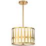2_Crystorama Royston 15" Wide Antique Gold Drum Pendant Light