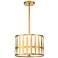 Crystorama Royston 15" Wide Antique Gold Drum Pendant Light