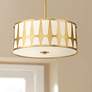 1_Crystorama Royston 15" Wide Antique Gold Drum Pendant Light
