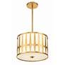 3_Crystorama Royston 15" Wide Antique Gold Drum Pendant Light more views