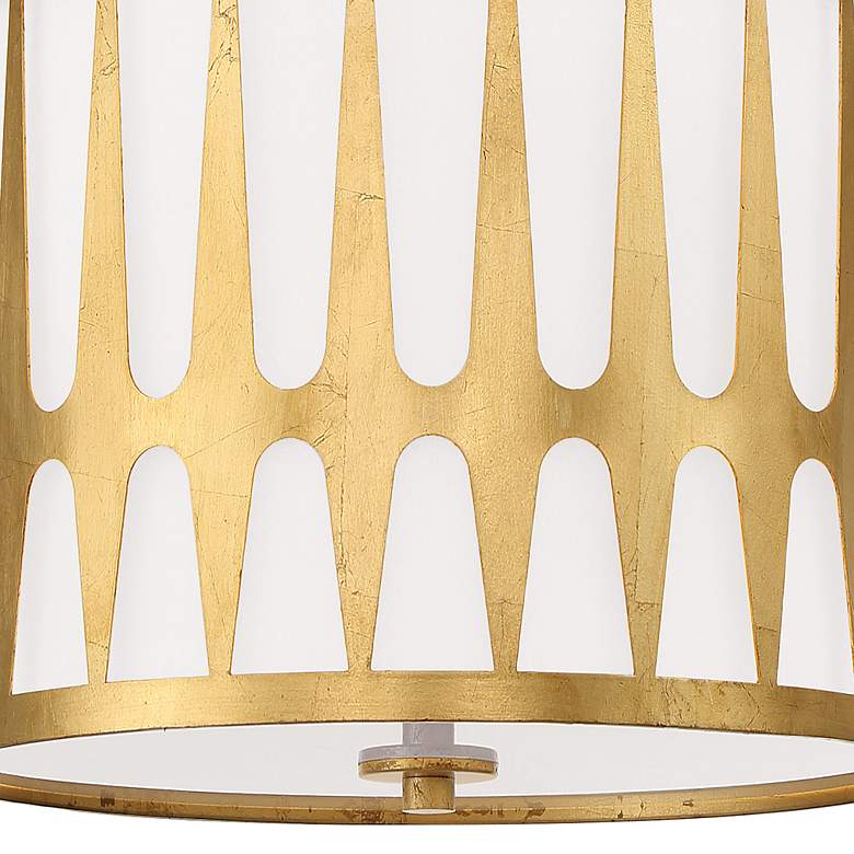 Image 4 Crystorama Royston 15" Wide Antique Gold Drum Pendant Light more views