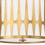 4_Crystorama Royston 15" Wide Antique Gold Drum Pendant Light more views