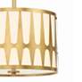 5_Crystorama Royston 15" Wide Antique Gold Drum Pendant Light more views